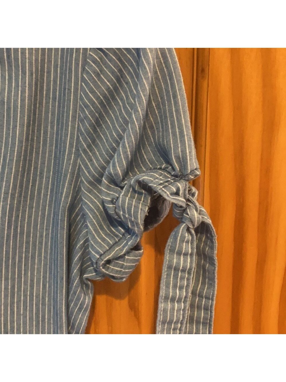 Blue and white pinstripe light cotton dress